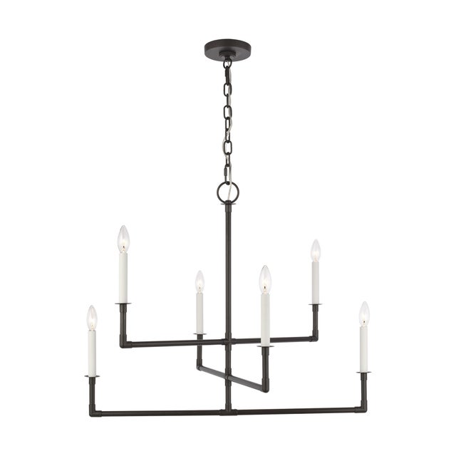 Chapman & Myers by Visual Comfort Studio Bayview Medium Chandelier, Black For Sale - Image 4 of 4