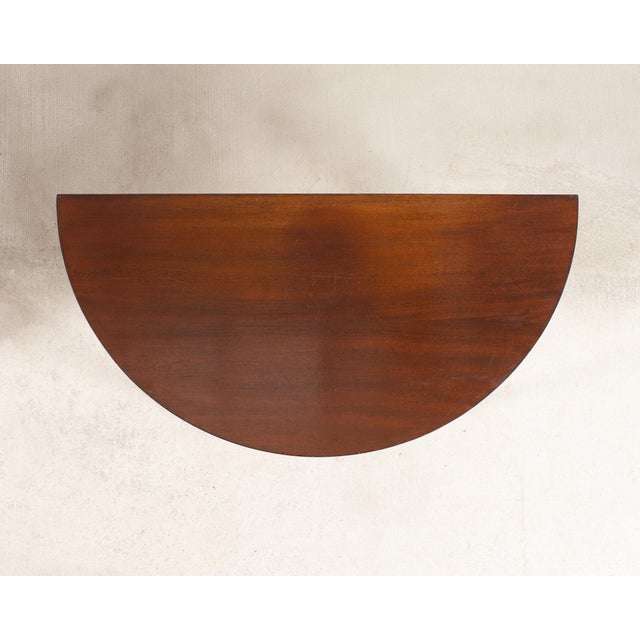 Early 20th Century Pair of Georgian Style Mahogany Demilune Console Tables For Sale - Image 5 of 17