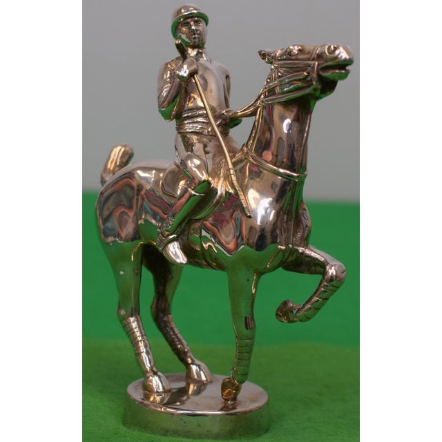 Silver-Plate English Polo Player Car Mascot For Sale - Image 4 of 5