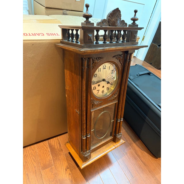 Antique German Regulator Wall Clock W. 24-Hour Dial For Sale In New York - Image 6 of 12