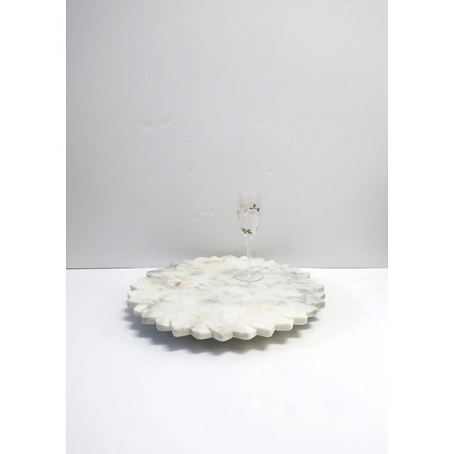 Early 21st Century White Marble Lazy Susan For Sale - Image 5 of 10