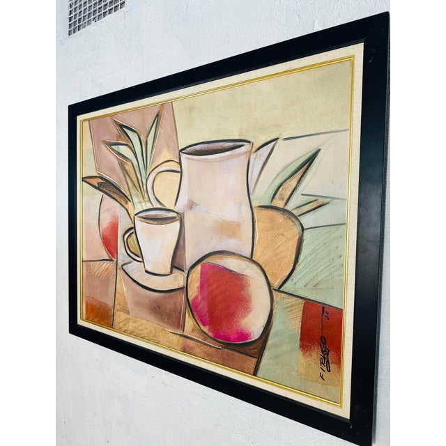 Large Cubanist Style Modern Painting For Sale - Image 4 of 6