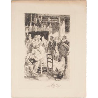 Auguste Brouet, Passing, Etching, Early 20th Century For Sale