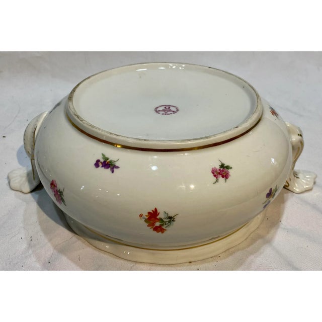 Vintage Porcelain Soup Tureen From Karlsbader Streuer Decorated With Delicate Floral Pattern - Made in Czechoslovakia For Sale - Image 11 of 13