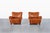 Scandinavian Art Deco Club Lounge Chairs in Cognac Leather, 1940s For Sale - Image 4 of 14