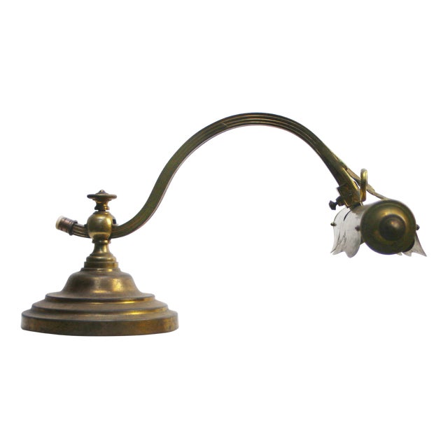 French Art Nouveau Brass Piano Lamp, Paris, 1920s For Sale