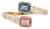 Pink & Blue Toi Et Moi 1 Carat Sapphire Ring in 14k Yellow Gold Size 5 For Sale