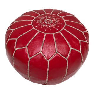 Moroccan Leather Moroccan Pouf Cover For Sale