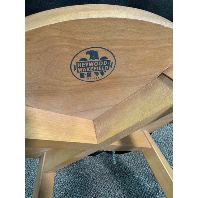Wood Mid 20th Century Heywood-Wakefield Stool For Sale - Image 7 of 10