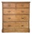 19th Century European Pine Tallboy Chest of Drawers With Brass Hardware & Carved Detail For Sale