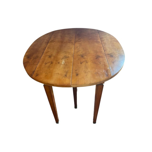 Mid-Century Modern Vintage John Widdicomb Mid-Century Modern Petite Drop-Leaf Dining Table, Seats 10, Four Leaves With Original Storage Box For Sale - Image 3 of 12