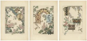 Decorative Floral Ornamentation, 1896, Prints, Set of 3