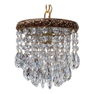 Antique Italian Bronze Upside Down Layered Chandelier For Sale