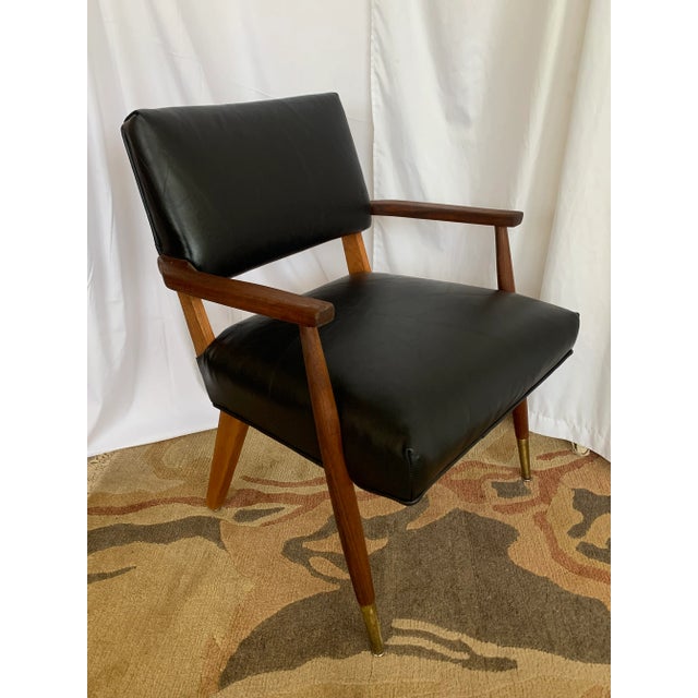 Mid 20th Century Mid 20th Century Danish Leather Office Guest Chair For Sale - Image 5 of 6