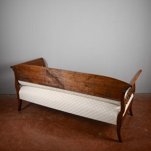 Brown Three-Seater Sofa in Walnut For Sale - Image 8 of 18
