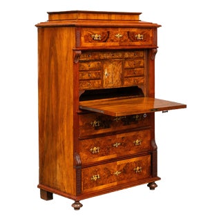 19th Century Gründerzeit Secretary Desk in Walnut For Sale