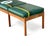 Green Vintage Mid-Century Modern Walnut and Green Leatherette Bench in British Racing Motif For Sale - Image 8 of 9