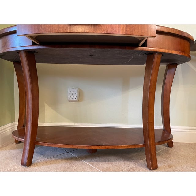 Wood Demilune Console Table For Sale - Image 4 of 4