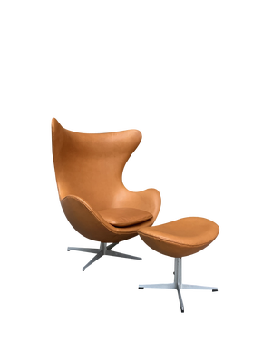 Set of Egg Chair and Ottoman by Arne Jacobsen for Fritz Hansen, 1960s