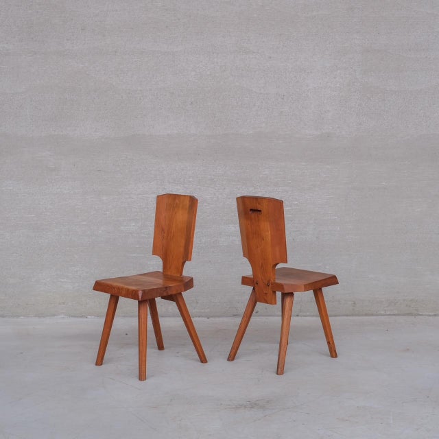 Mid-Century French Elm S28 Dining Chairs from Pierre Chapo, 1970s, Set of 8 For Sale - Image 9 of 16