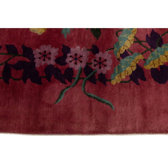 Room Size Red Art Deco Chinese Designed Wool Rug From the 1920s For Sale - Image 11 of 11