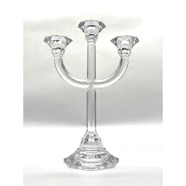 Elegant 3-Arm Crystal Glass Candlestick by Villeroy & Boch This timelessly elegant, three-light candelabra from Villeroy &...
