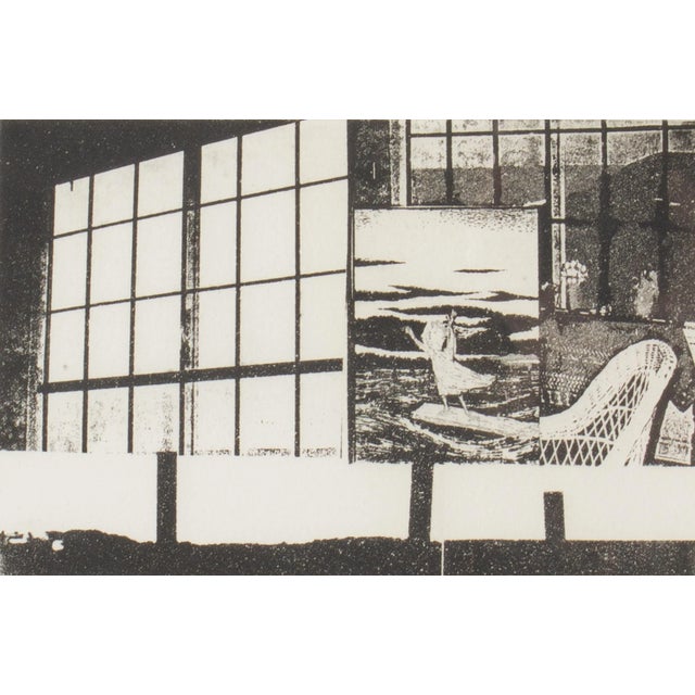 An aquatint print of an interior by the artist Marty Davis (American: 20th /21st century). Titled "Hopper House...