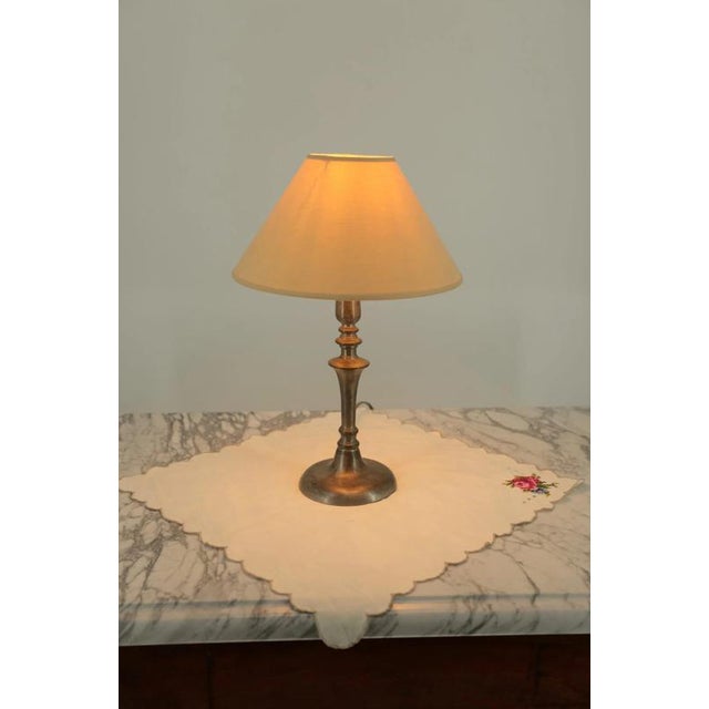 Handmade lamp made of high quality 94% tin. The lamp is marked on the bottom with stamped marks and the original label....