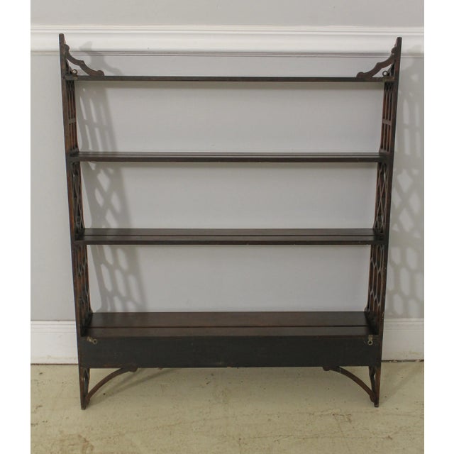 Wood Nahon Vintage Mahogany Custom Made What Not Shelf For Sale - Image 7 of 13
