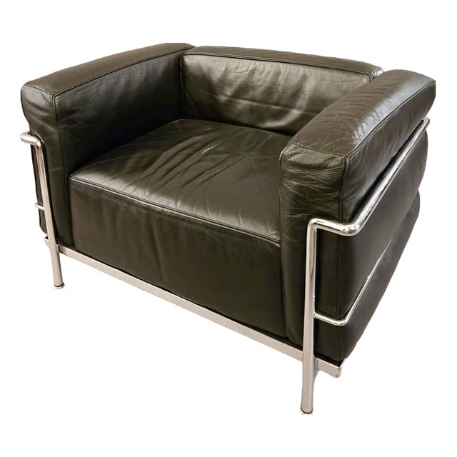 LC3 Armchair in Black Leather from Le Corbusier, 1970s For Sale