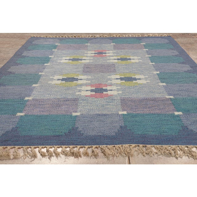 Vintage Swedish Rollakan Rug, 05'05 X 07'06 For Sale - Image 10 of 11