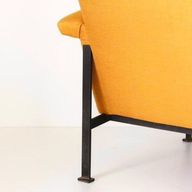 Mid-Century Modern Lounge Chair in Mustard Yellow Fabric, 1950s For Sale - Image 9 of 12