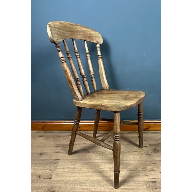 Antique Victorian Windsor Stickback Spindle Kitchen Chair, 1890s For Sale - Image 4 of 18