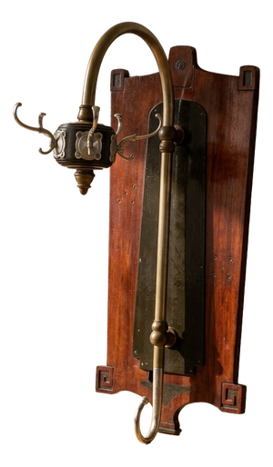 Mid-Century Wooden Coat Rack with Metal Hooks