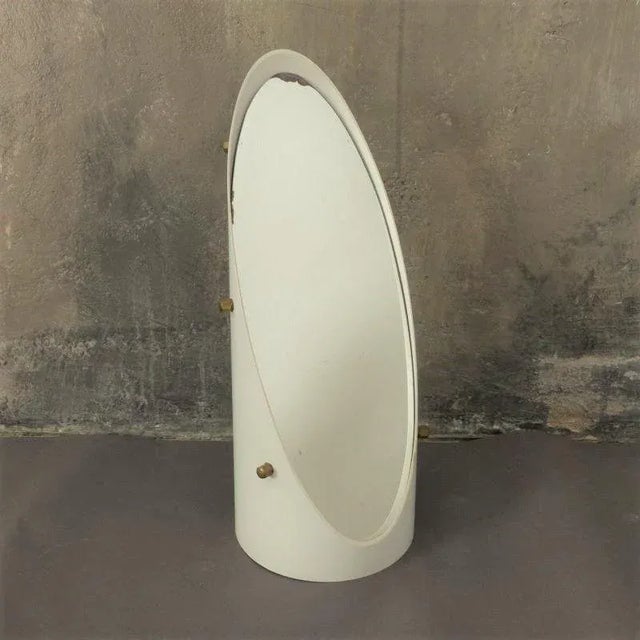 White Lipstick Mirror, 1970s For Sale - Image 8 of 8