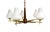Brown Danish Mid Century Modern Light Fixture Chandelier 5 Frosted Glass Shades For Sale - Image 8 of 8