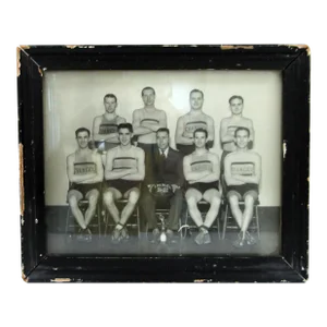 Antique 1931-32 Photograph the Evangel Basketball Team Evangel University, Framed