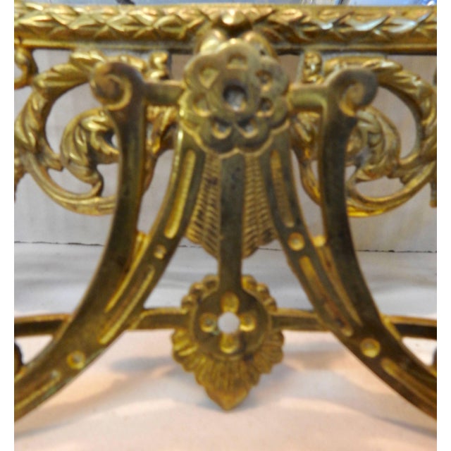 1920s Bradley & Hubbard Co. Brass Beveled Mirror With Sconces For Sale - Image 5 of 11