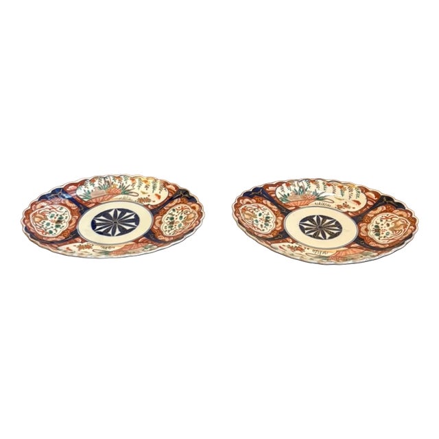 Antique Japanese Meiji Imari Oval Porcelain Dishes, 1900, Set of 2 For Sale