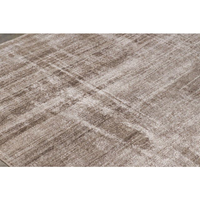 Contemporary Rug & Kilim’s Oversized Modern Textural Rug in Brown, White and Beige Striae - 13x20 For Sale - Image 3 of 8