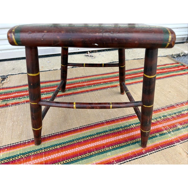 Wood Antique Paint Decorated Pennsylvania Kitchen Windsor Side Chair, Circa 1850's For Sale - Image 7 of 18
