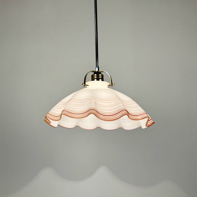 Mid-Century Murano Glass Fazzoletto Pendant Lamp from De Majo, Italy, 1970s, in Very Good conditions. Designed 1950 to...