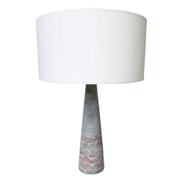 Blue Ceramic Table Lamp, 1950s For Sale