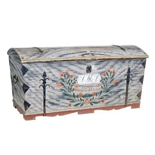 Mid 19th Century Swedish Hand Painted Dome Top Chest For Sale - Image 12 of 12