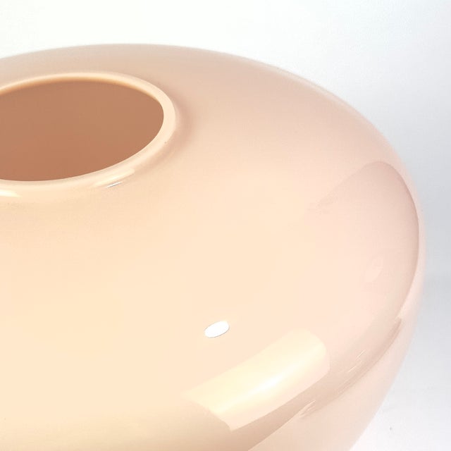 Glass Humongous & Stunningly Chic Immaculate Blush Pink Glass Vase Attributed to Larry Laslo for Mikasa For Sale - Image 7 of 9