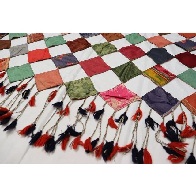 Vintage Embroidered Uzbek Wall Hung Patchwork Tapestry, 1920s For Sale - Image 9 of 12
