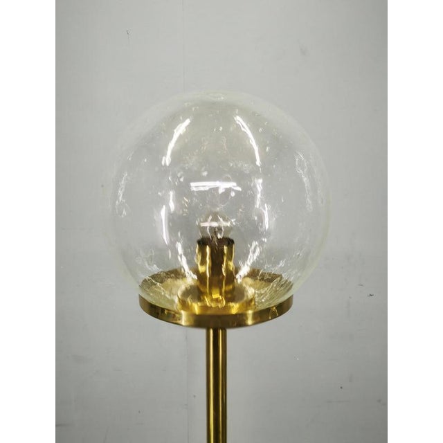 Space Age Bubble Glass and Brass Floor Lamp, Czechoslovakia, 1970s For Sale - Image 4 of 13