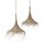 Pair of Decorative French Rattan Pendant Lights For Sale