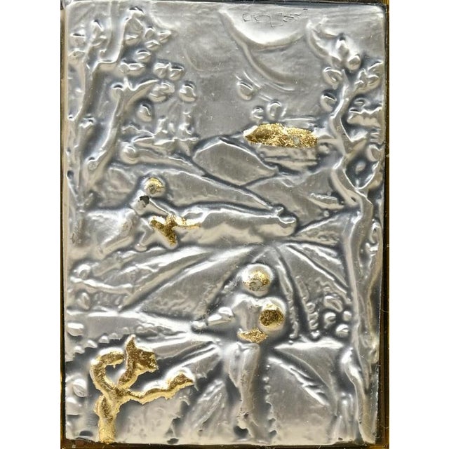 Autumn Figurative Sculpture in Sterling Silver and Gold Leaf by Euroesse, 1970s For Sale - Image 4 of 5