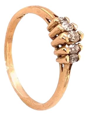 14 Karat Yellow Gold Diamond Ring With Five Stones 0.25 TDW, Size 9